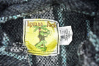 Vintage 1990s Iguana Jack Hooded Pullover Striped Knit Poncho Blanket Hoodie