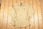 Vintage 1990s Wrangler Tan Western Button Up Shirt Men's XL
