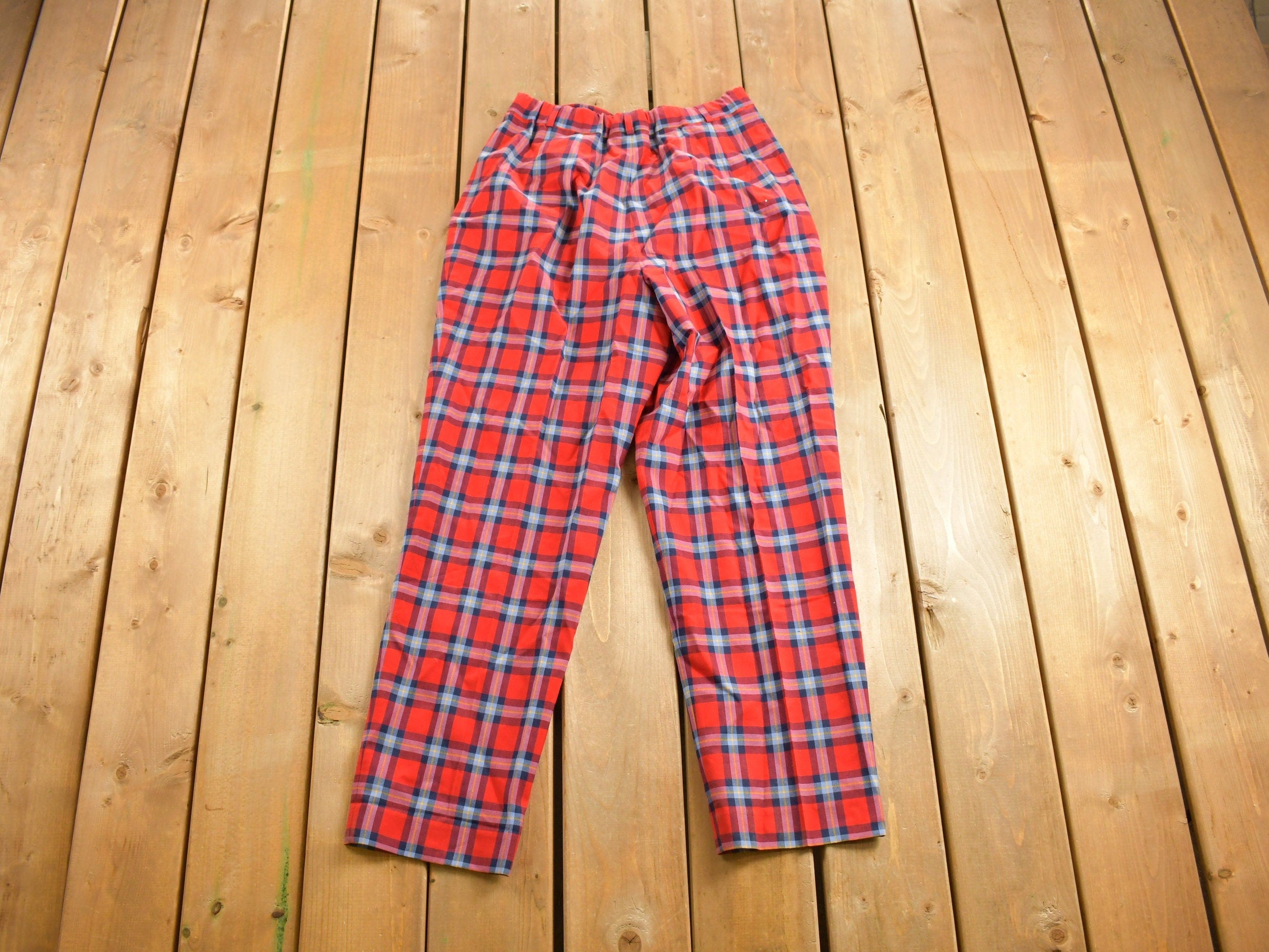 Vintage 1960s Pendleton Plaid Pants Size 29 x 30