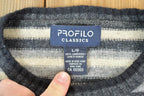Vintage 1990s Profilo Classics 100% Lambswool Knit Abstract Pattern Crewneck Sweater Made In 90s Crewneck