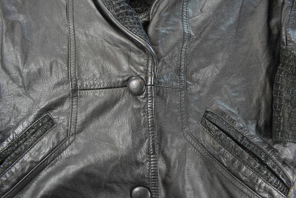 Vintage 1990s City Streets Leather Trench Coat Men's Small