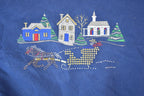 Vintage 1990s Winter Sleigh Double Collar Cute Crewneck Sweater