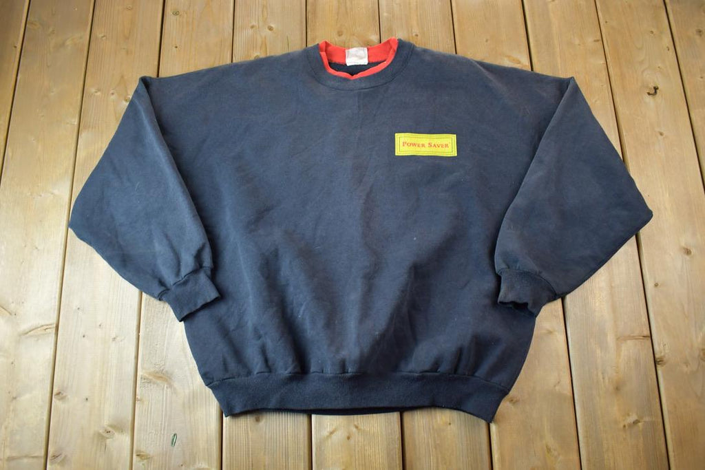 Vintage 1990s Power Saver Double Collar Crew Neck Sweatshirt