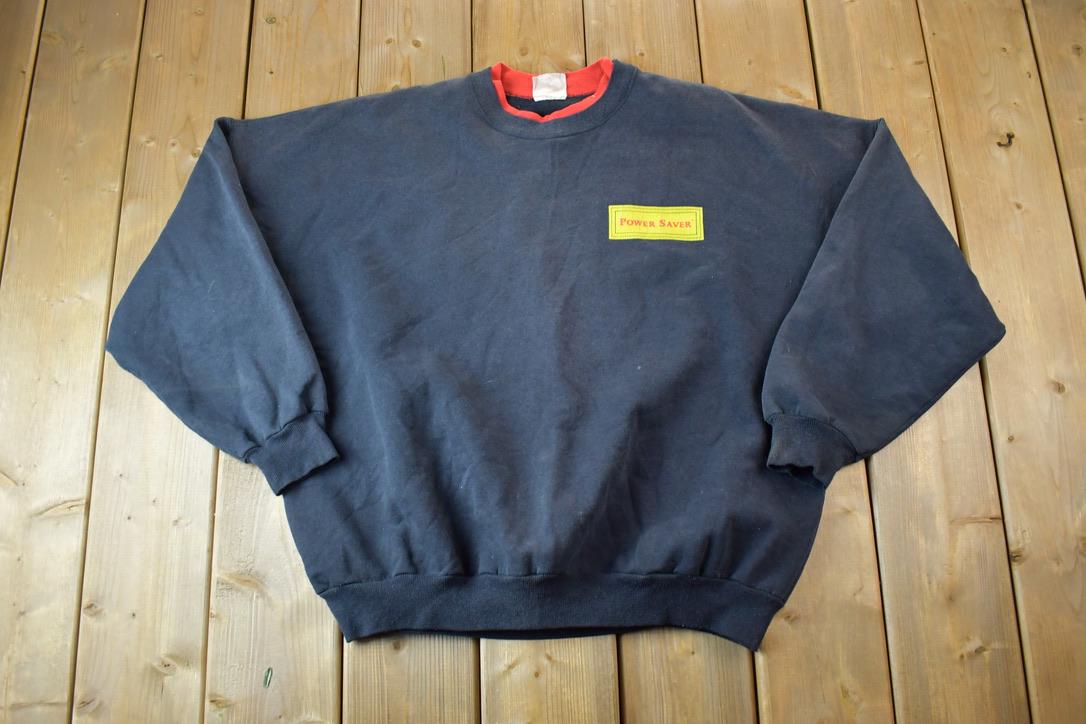 Vintage 1990s Power Saver Double Collar Crew Neck Sweatshirt