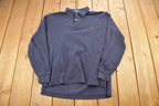 Vintage 1990s Polo Ralph Lauren Quarter Button Blue Shirt