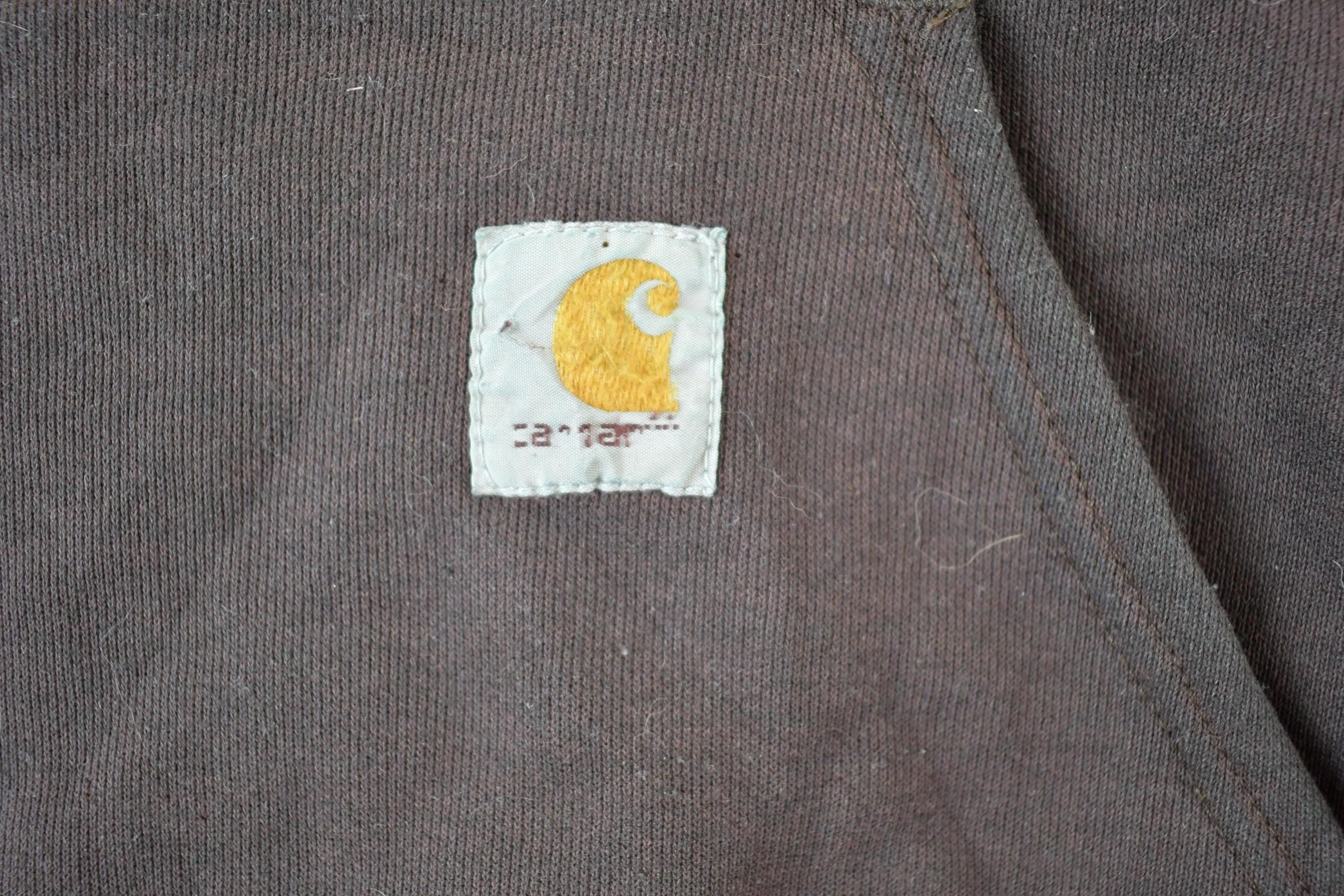 Y2K Vintage Distressed Brown Carhartt Hoodie Sweatshirt