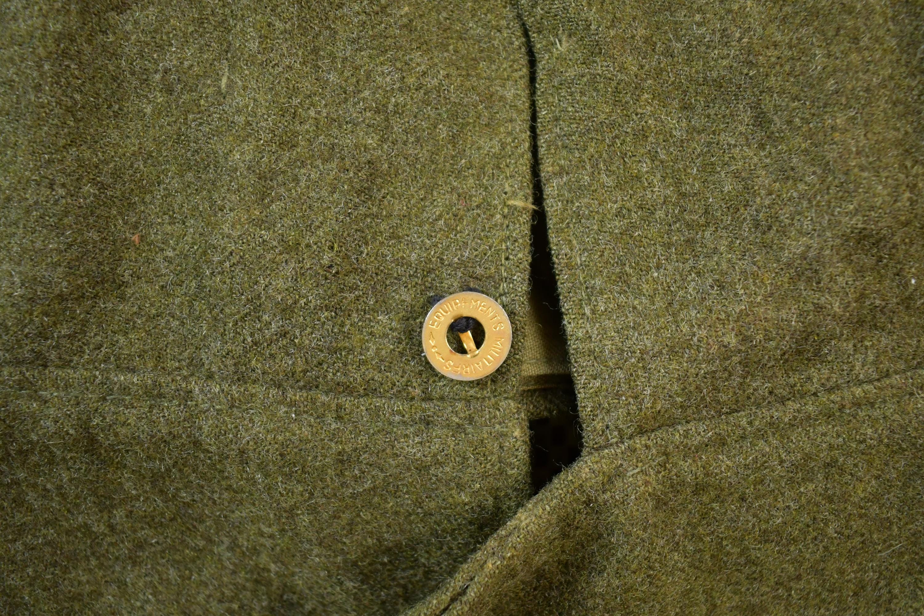 Vintage Military 100% Wool Button Up Collared Army Jacket