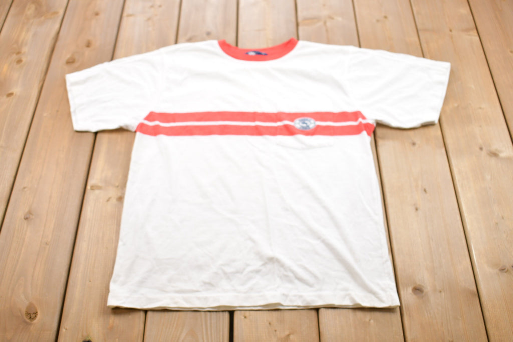 Vintage 1990s Steeple Chase Striped Graphic T-Shirt