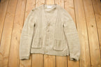 Vintage 1980s Career Club Cable Knitted Cardigan Sweater