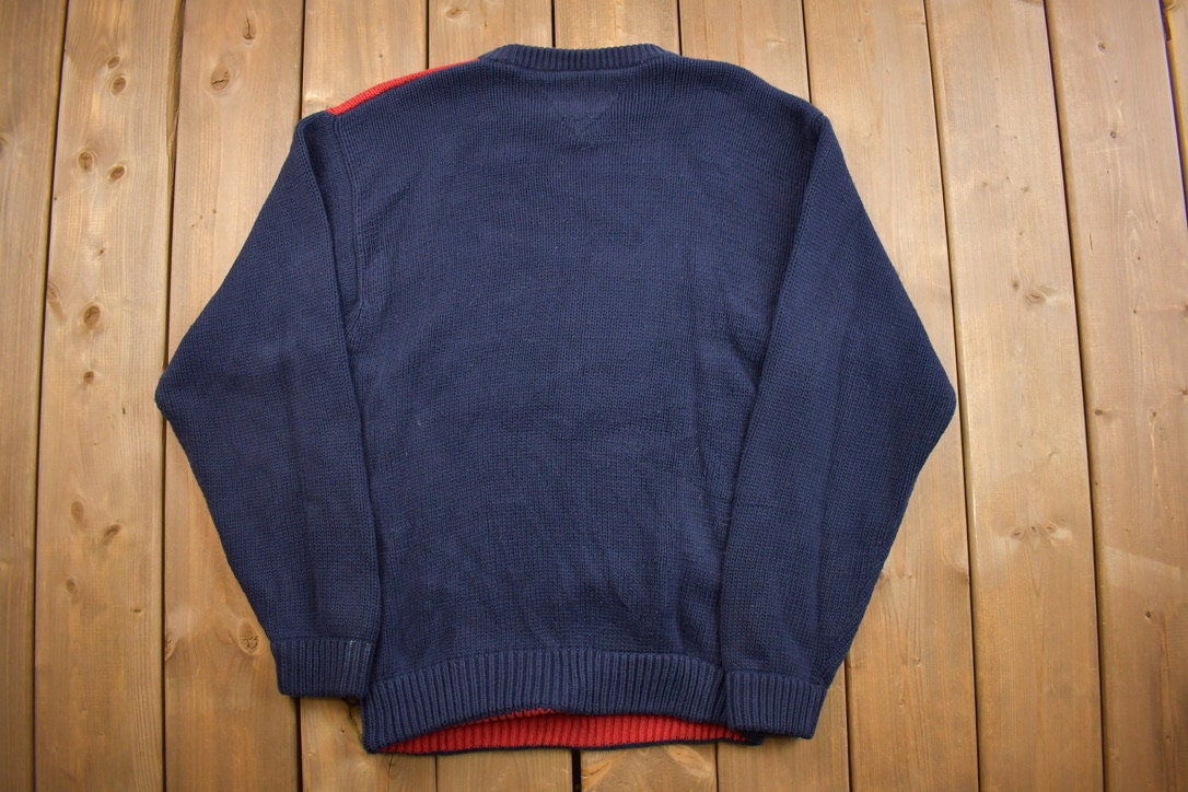 Vintage 1990s Tommy Hilfiger Embroidered Knitted Sweater