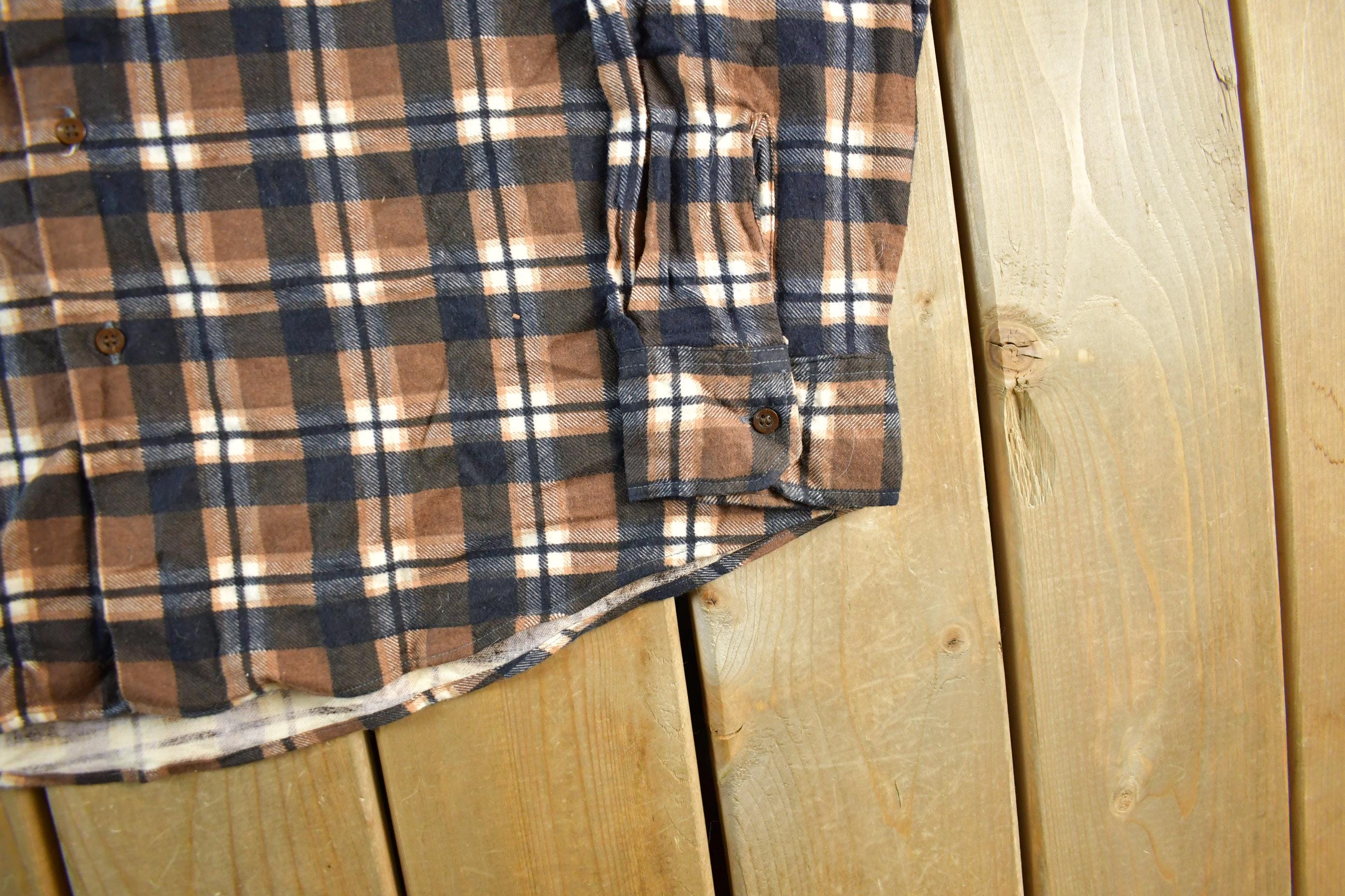 Vintage 1980s Fruit Of The Loom Flannel Button Up Shirt Men's Large