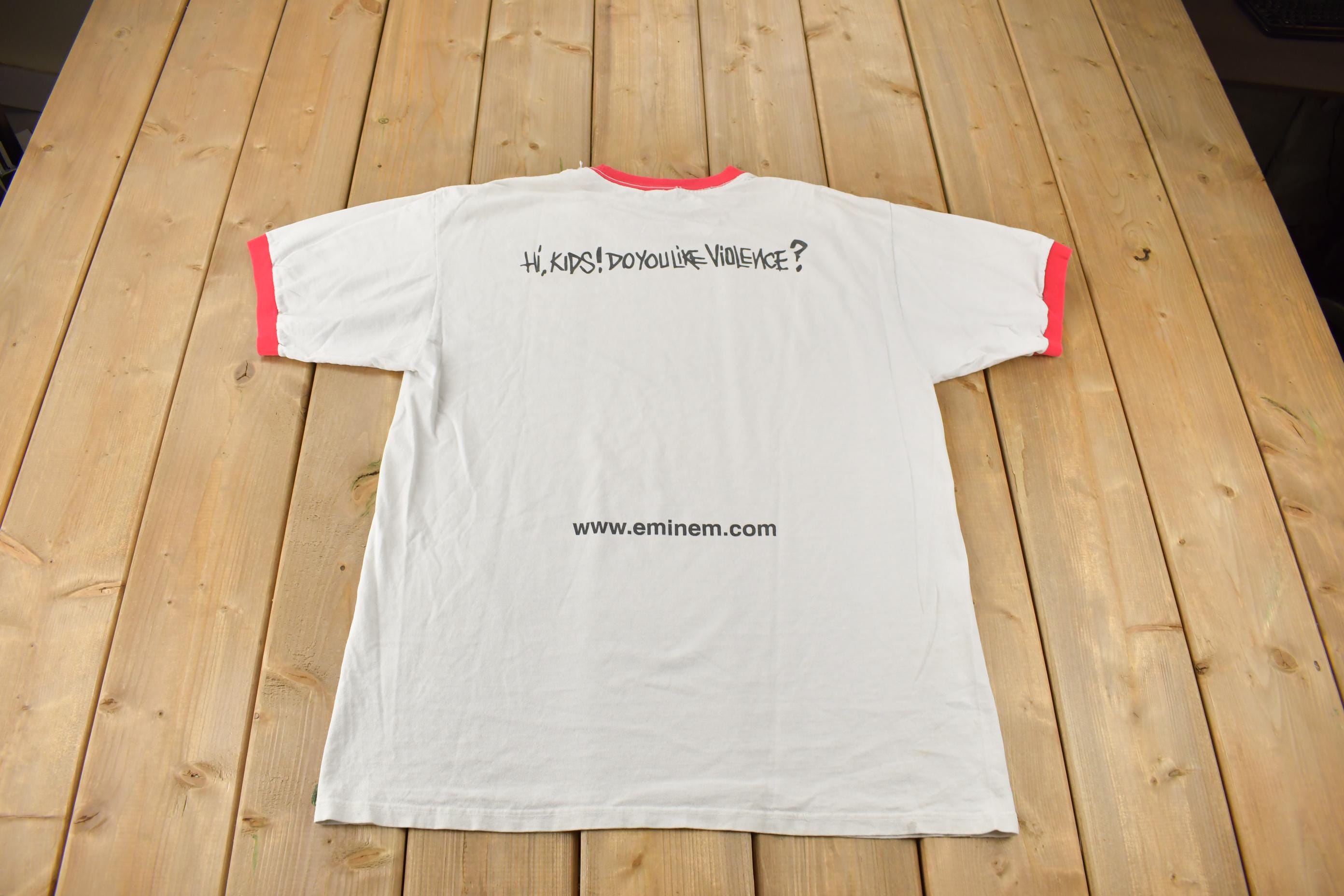 Vintage 1999 Slim Shady Eminem Graphic Ringer T Shirt