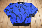 Vintage 1990s Distinctly Different Floral Embroidered Knit Sweater