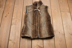 Vintage 1990s Hawke & Co Outfitter Faux Fur Full Zip Vest
