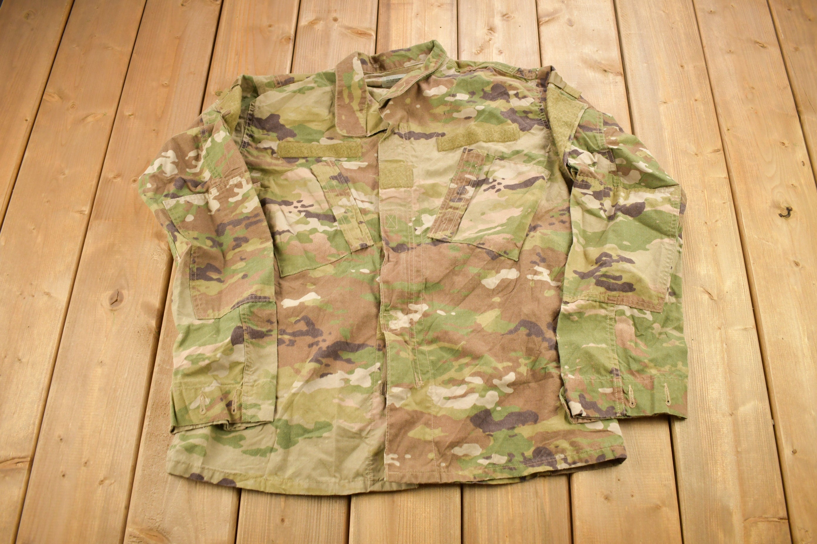 Vintage Military Camouflaged Button Up Shirt