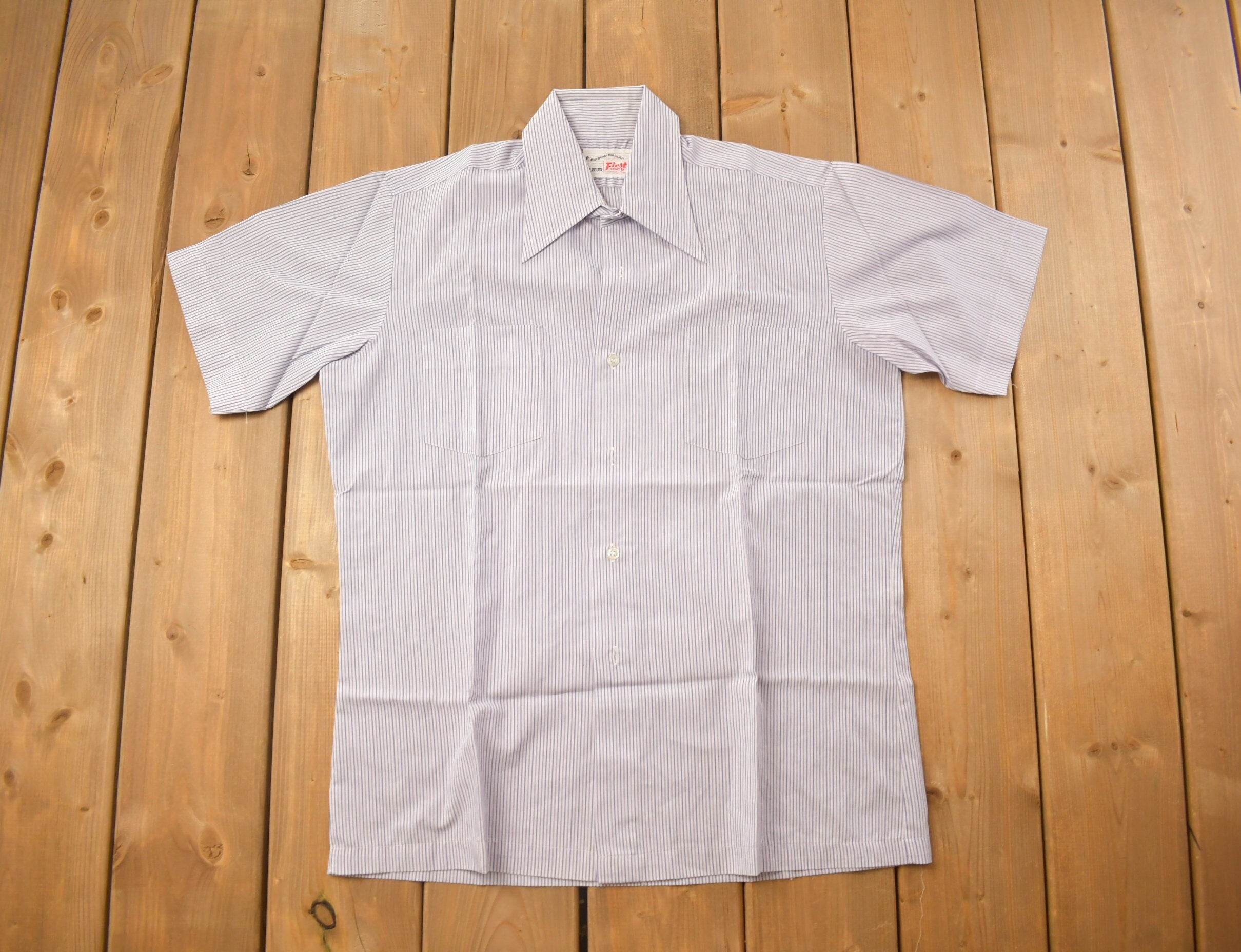 Vintage 1990s First Shirt Striped Button Up Shirt