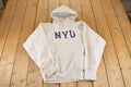Vintage 1990s NYU Hoodie Cross Grain Hoodie Sweatshirt Men's M / NCAA College Spellout / 90s Heavyweight Collegiate Sweater