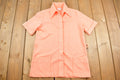 Vintage 1980s Blank Pink Womens Button Up Short Sleeve Shirt