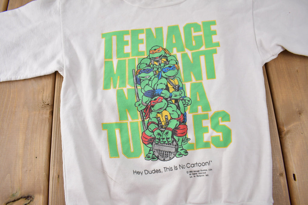 Vintage 1990 Teenage Mutant Ninja Turtles Youth Crewneck Sweatshirt Made In Canada