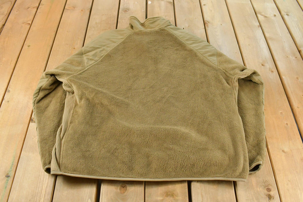 Vintage 1990s Military Cold Weather Full Zip Fleece Sweater Men's XL / Streetwear Fashion / Army Jacket