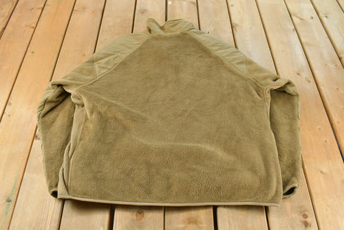 Vintage 1990s Military Cold Weather Full Zip Fleece Sweater Men's XL / Streetwear Fashion / Army Jacket