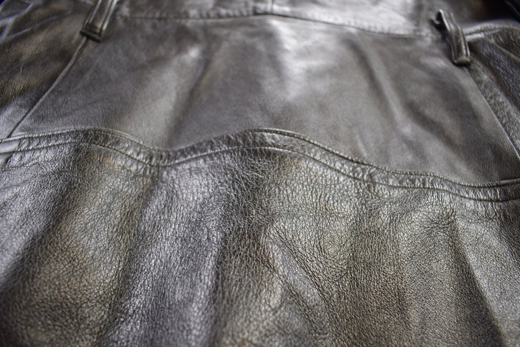 Vintage 1980s Mandels Leather Trench Coat