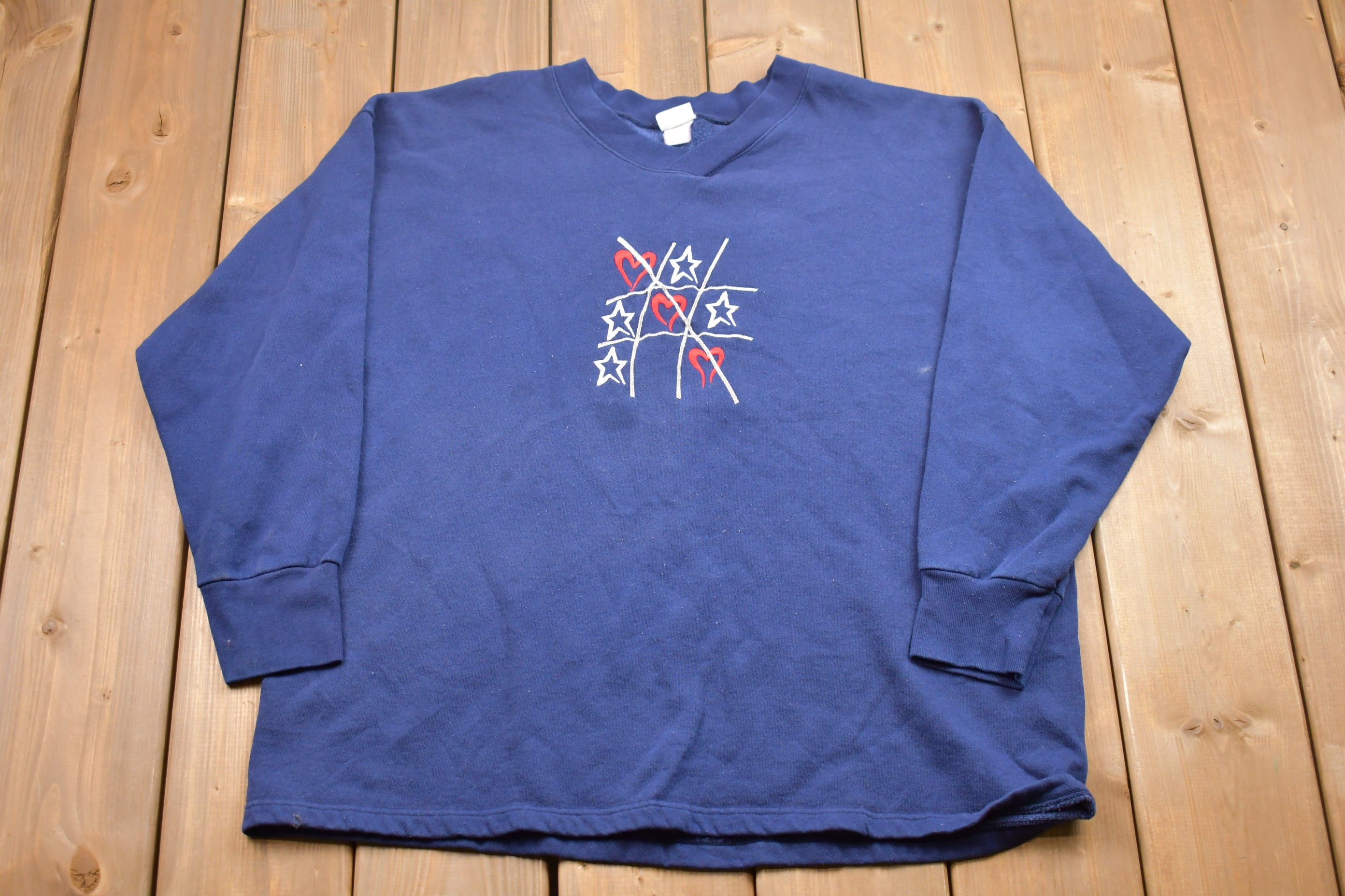 Vintage 1990s Tic Tac Toe Crewneck Sweatshirt  90s Crewneck  Love  Athleisure  Streetwear  Cute Vintage