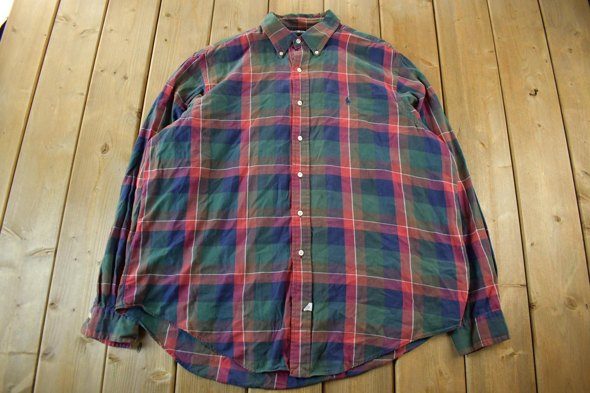 Vintage 1990s Polo Ralph Lauren Plaid Flannel Button Up Shirt