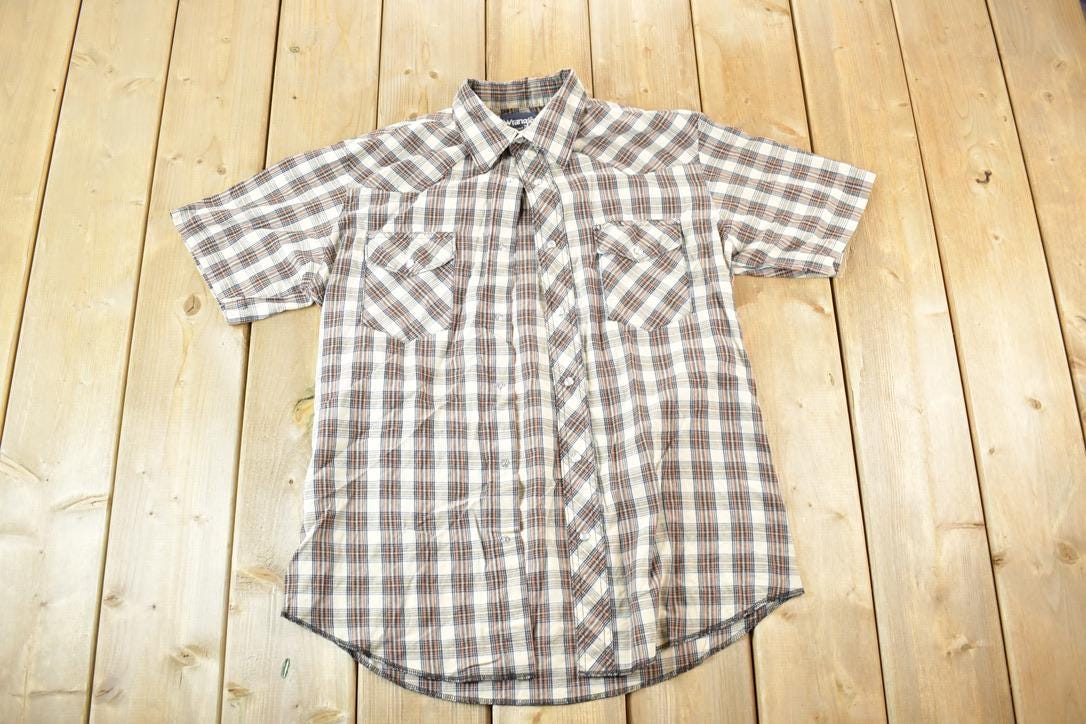 Vintage 1990s Wrangler Western Shirts Button Up Cowboy Style Shirt