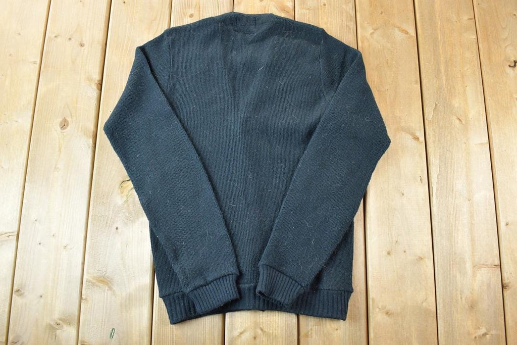 Vintage 1970s Sears Student Knit Perfect Mild Distress Cardigan Sweater Made In USA