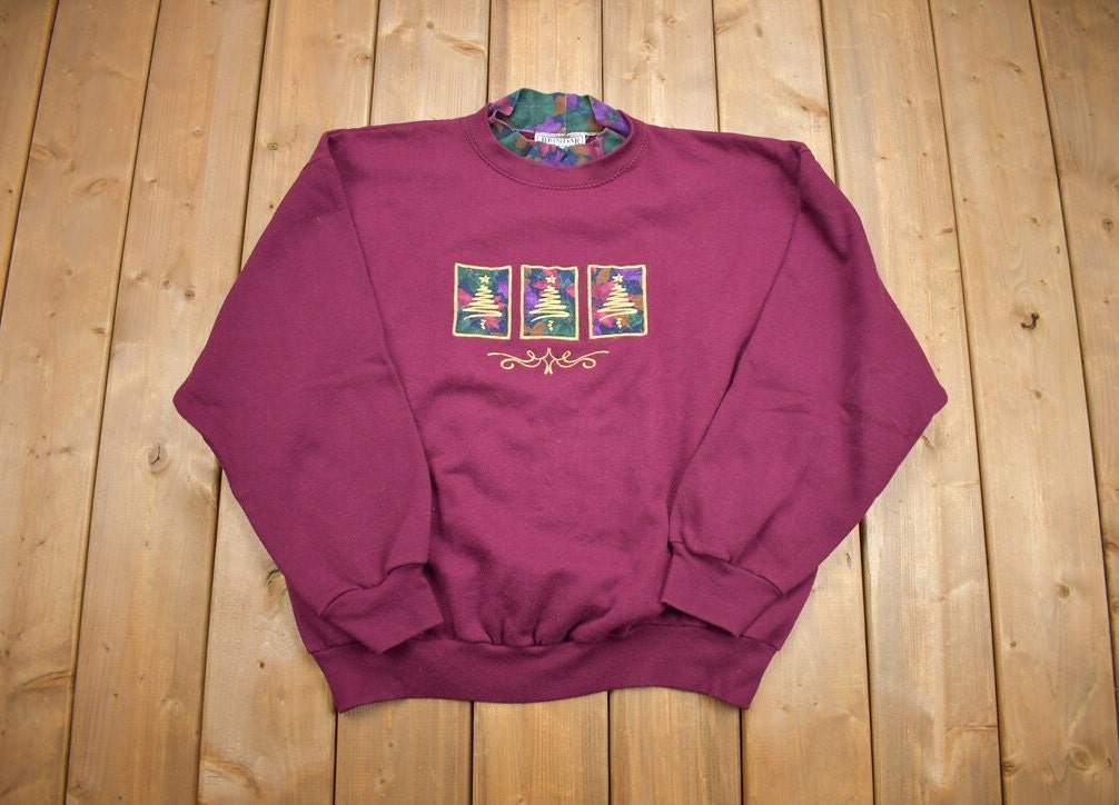 Vintage 1990s Cute Christmas Tree Crewneck Sweater