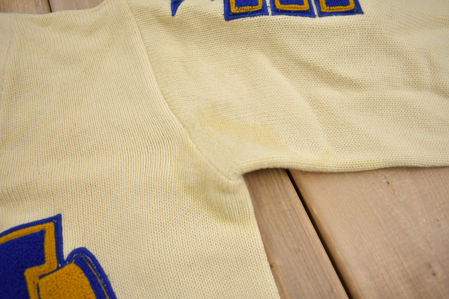 Vintage 1950s 100% Wool Collegiate Varsity Style Knit Sweater / "MCH" / True Vintage / Made In USA / Hunt's Athletic Goods Co