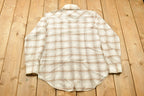 Vintage 1990s Apple Bee Plaid Western Flannel Button Up Shirt