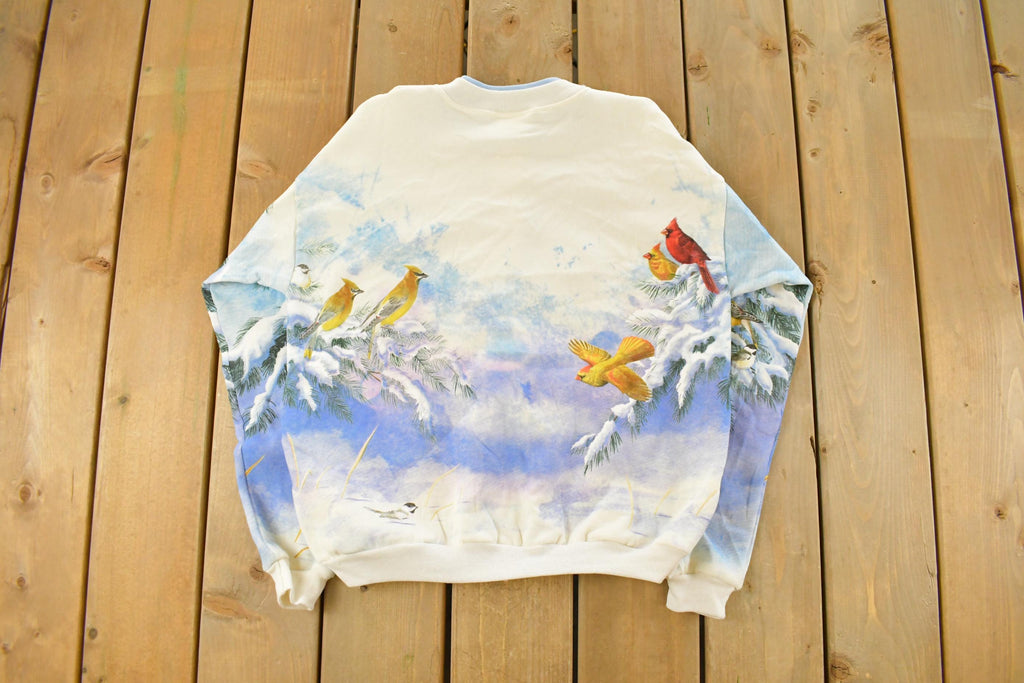 Vintage 1990s Cute Bird Graphic Cardigan Sweatshirt Women's S