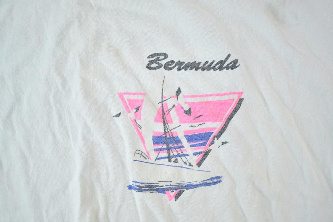 Vintage 1990s Bermuda Bananas Sailing Souvenir Single Stitch Graphic Print T-Shirt Made In USA