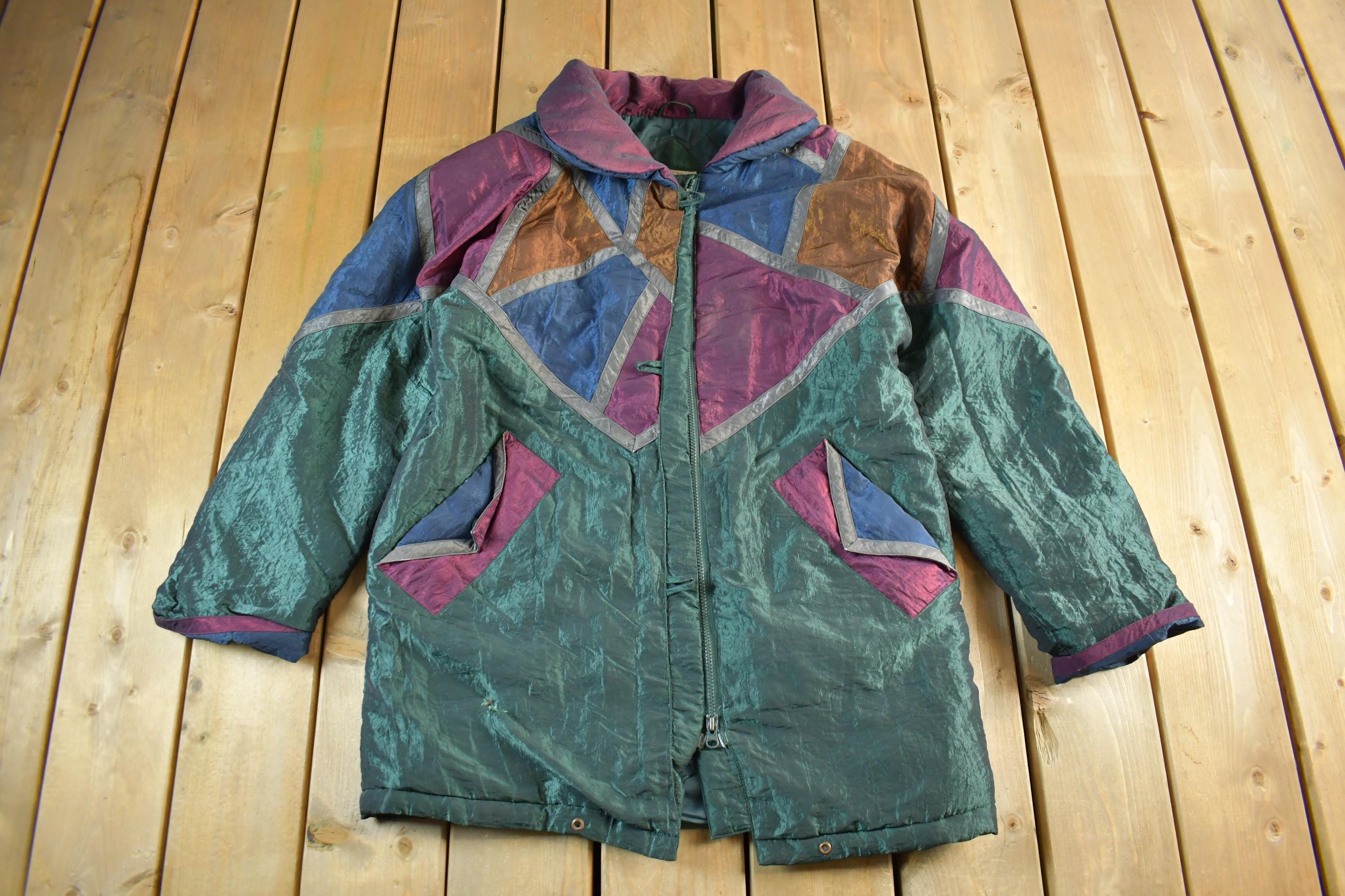 Vintage 1980s Current Seen Embroidered Abstract Jacket Womens Small