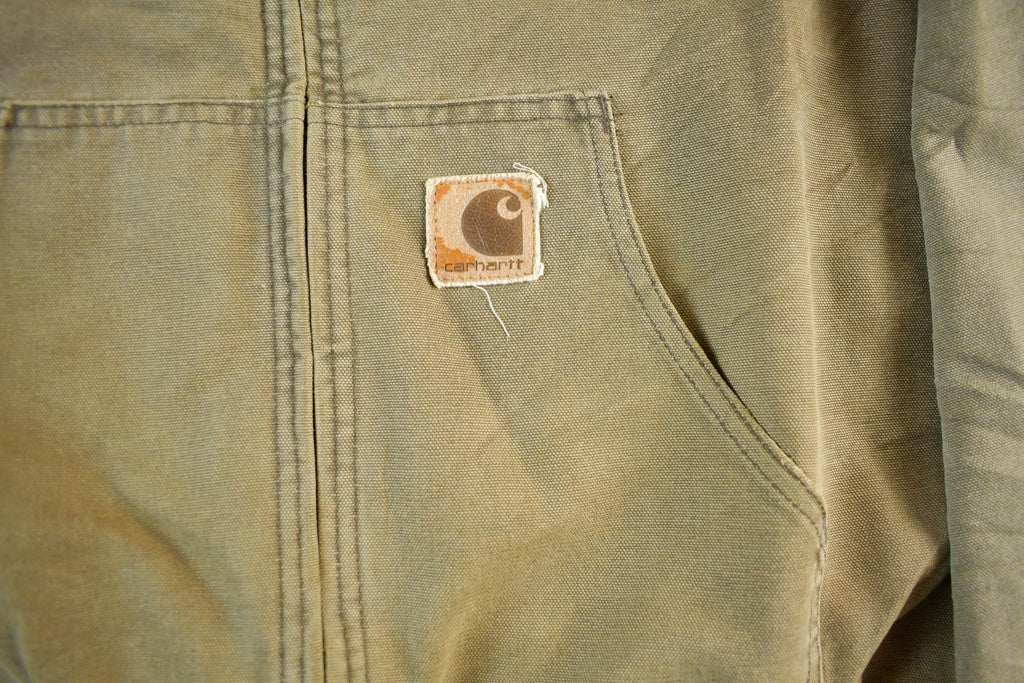 Vintage 80s Carhartt Canvas Hooded Work Jacket - Men's Large Tall