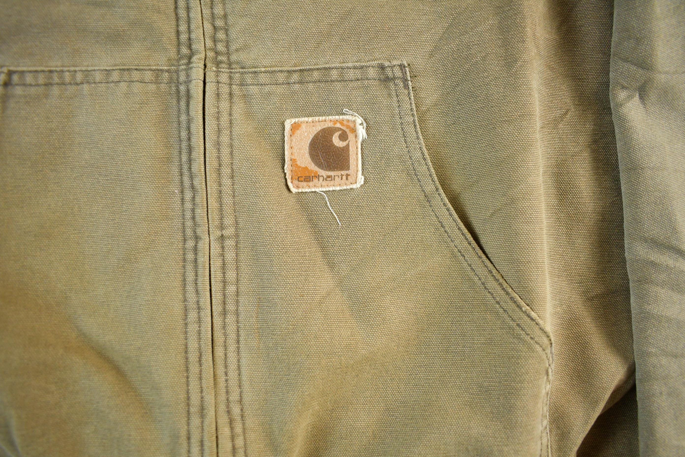 Vintage 80s Carhartt Canvas Hooded Work Jacket - Men's Large Tall