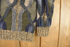 Vintage 1990s Northern Isles 3D Knit Abstract Pattern Crewneck Sweater Men's L