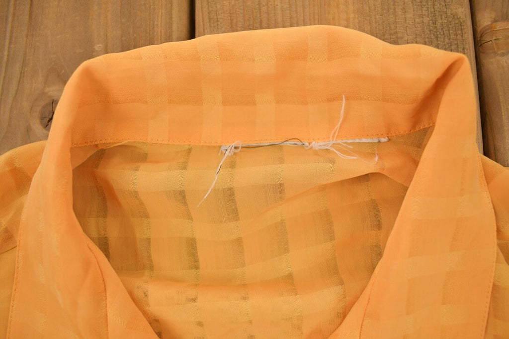 Vintage 1990s Orange Checkered Button Up Shirt