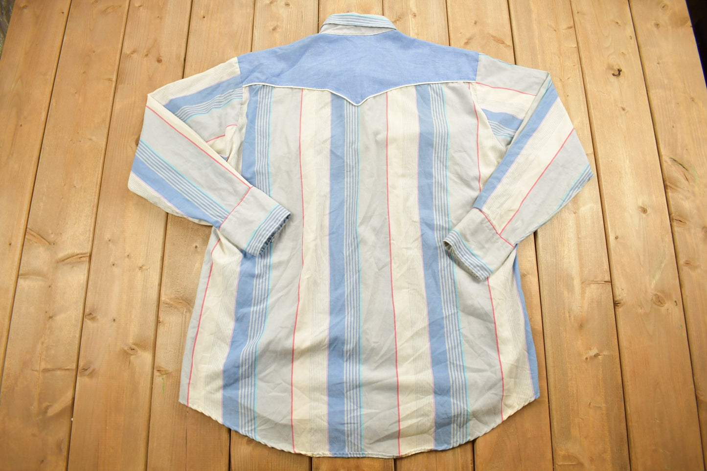 Vintage 1970s Kenny Rogers Button Up Shirt / Striped Pattern Print / Casual Wear / Western Wear / Streetwear / Western Shirt