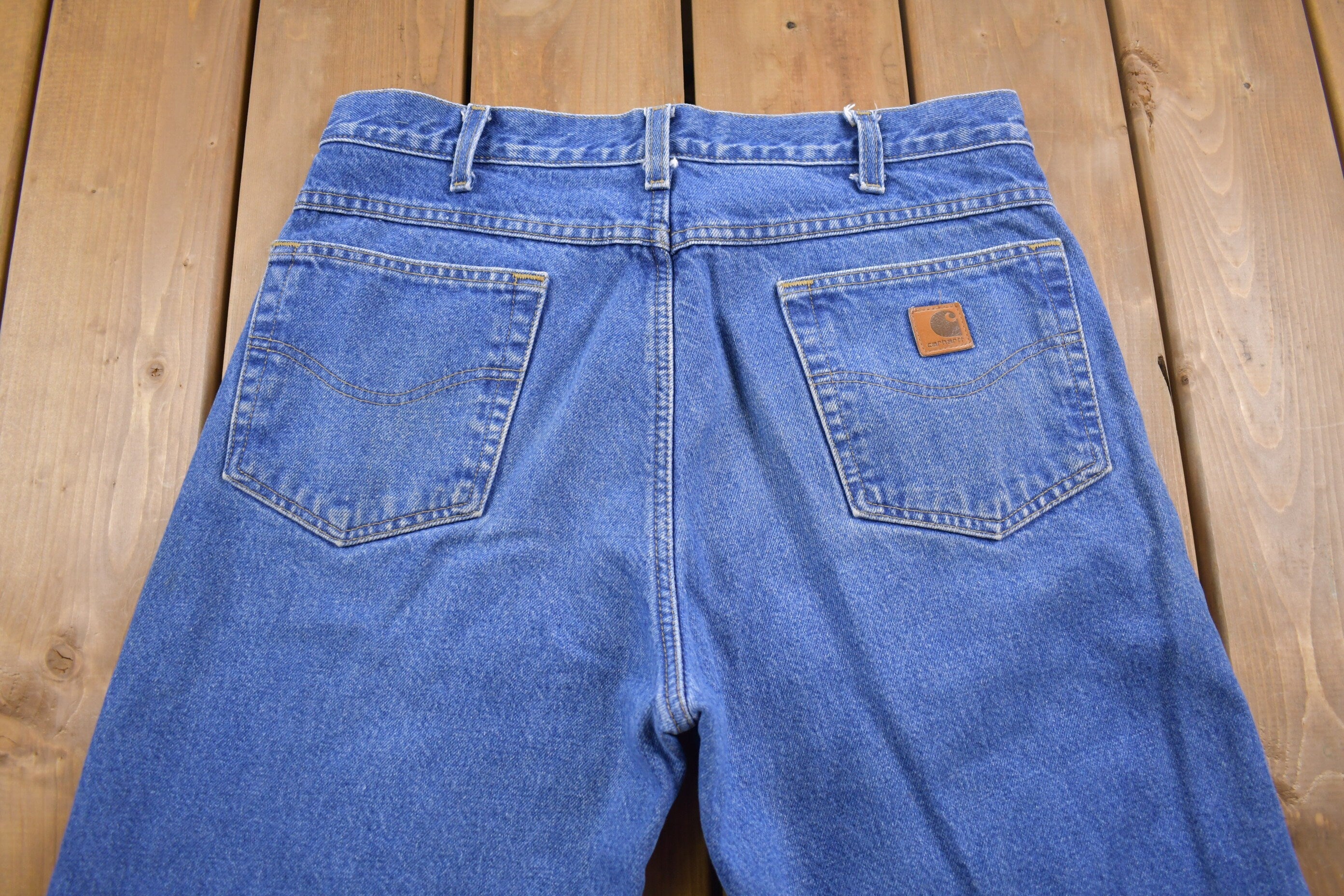 Vintage 1990s Carhartt Cotton Lined Work Jeans Size 35 x 29
