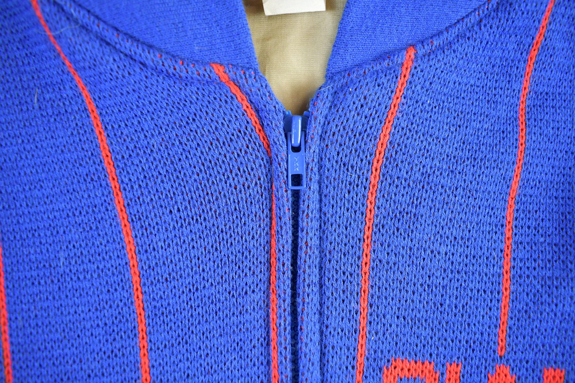 Vintage 1980s New York Giants NFL Cliff Engle Knit Full Zip Sweater Jacket Men's Medium / 80s NFL Football / Sportswear / Made in USA