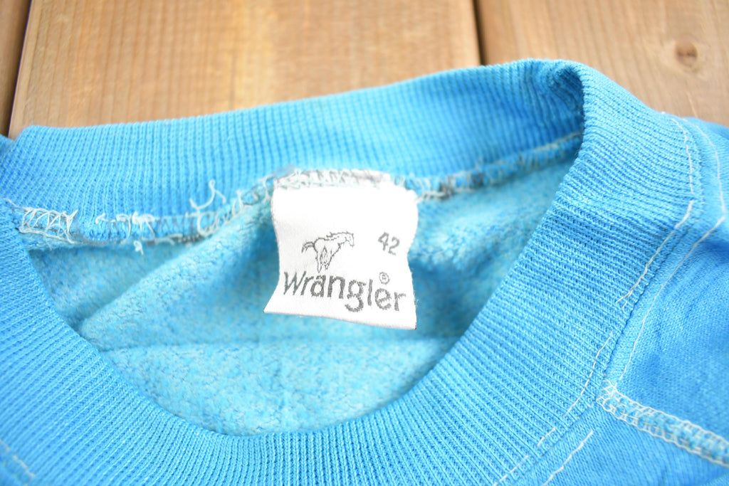 Vintage 1990s Wrangler Blue Crewneck Sweatshirt Made In USA