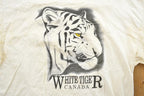 Vintage 1990s White Tiger Canada Big Cat Theme Graphic T-Shirt