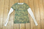 Women Vintage Vigoss Y2K Camo Thermal Sleeve T-Shirt