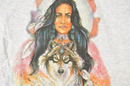 Vintage 1990s Old Mill Camp Nature Woman Souvenir T-Shirt Women's XL