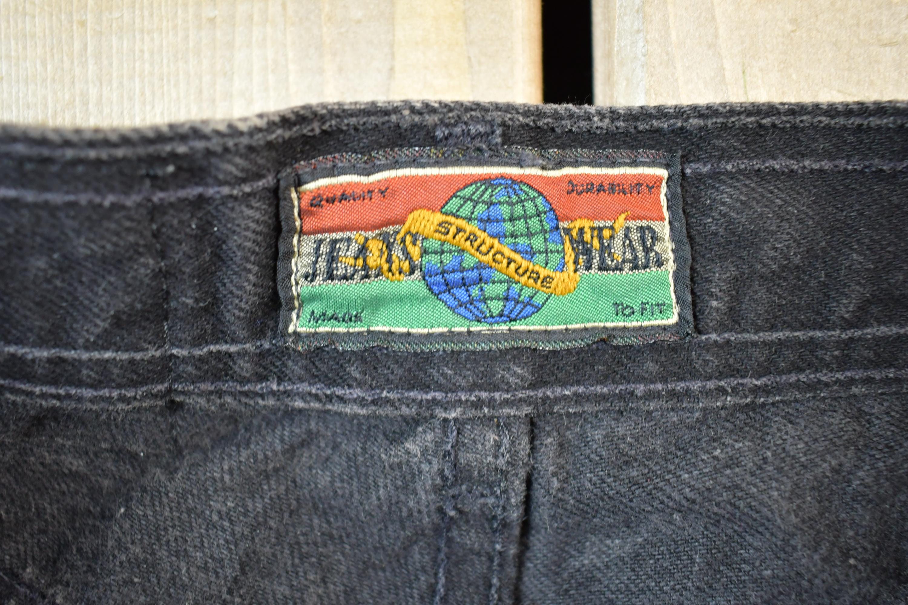 Vintage 1990s Black Structure Denim Jeans Size 32 x 31