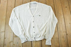 Vintage 1970s Izod Lacoste Knit Perfect Mild Distress Cardigan Sweater Made In USA