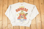 Vintage 1997 Minnesota Gophers Final Four Cartoon University Crewneck Sweater Men's L